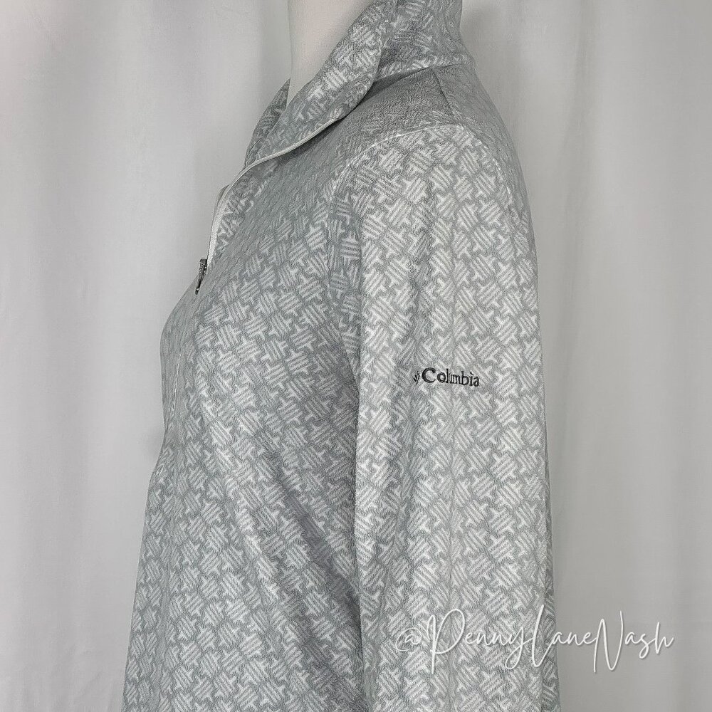 Colombia Glacial 1/2 Zip Pullover Printed Fleece Small Gray - Picture 8 of 9